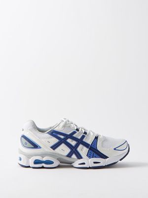 Asics - Gel-nimbus 9 Mesh And Faux-leather Trainers - Mens - White Blue