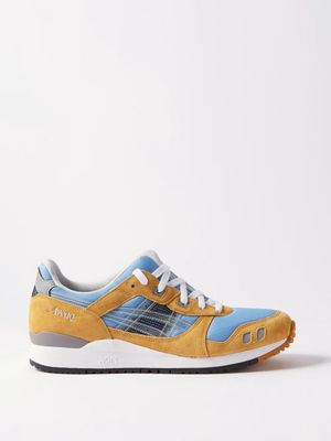 Asics X Awake Ny - Gel-lyte Iii Suede And Mesh Trainers - Mens - Blue Gold