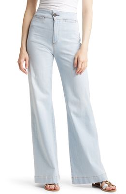 ASKK NY Brighton High Waist Wide Leg Jeans in Whiite Water