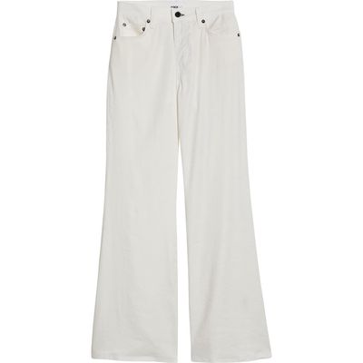 ASKK NY Juniper Linen Blend Wide Leg Pants in Ivory Linen 