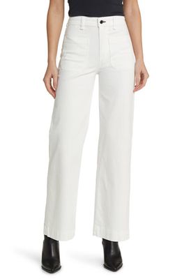 ASKK NY Sailor Wide Leg Twill Utility Pants in Ivory