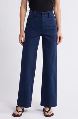 ASKK NY Sailor Wide Leg Twill Utility Pants in Navy 