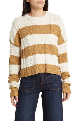 ASKK NY Stripe Crewneck Sweater in Camel Stripe