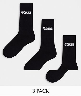 ASOS 4505 3 pack sport socks in black