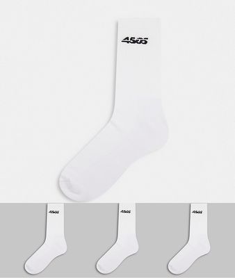ASOS 4505 3 pack sport socks in white with anti-bacterial finish