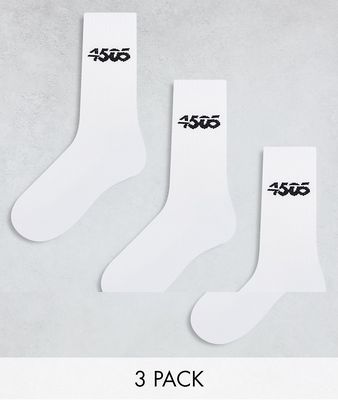 ASOS 4505 3 pack sport socks in white