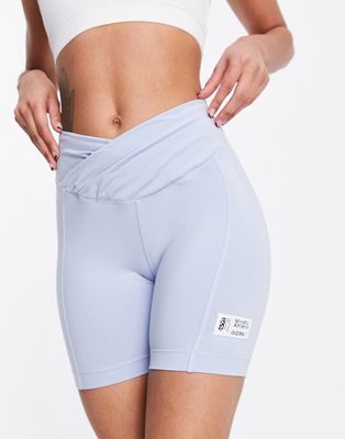ASOS 4505 booty legging short with wrap waist detail in cotton - MBLUE-Blues