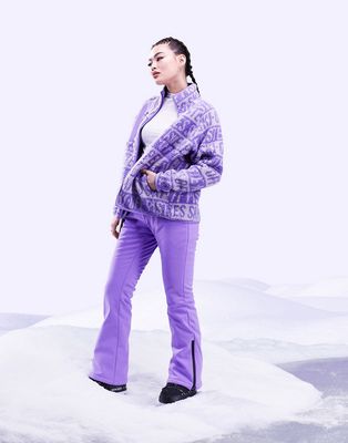 ASOS 4505 borg jacket in apres ski print-Purple