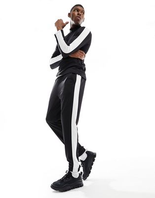 ASOS 4505 contrast side stripe slim fit sweatpants in black