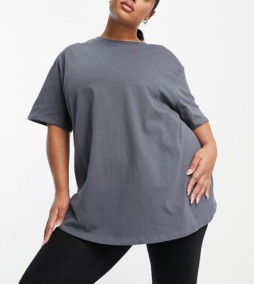 ASOS 4505 Curve icon oversized cotton T-shirt-Gray