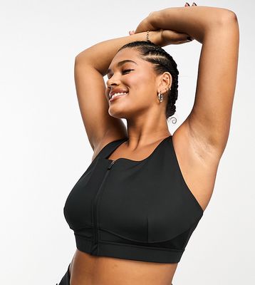 ASOS 4505 Curve zip front high impact sports bra in black