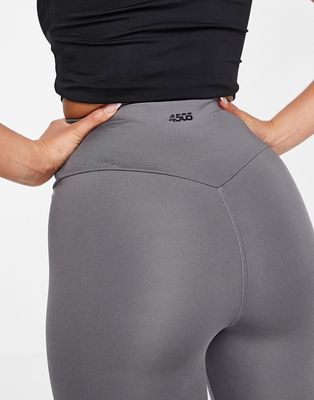 ASOS 4505 deep wrap waist legging shorts-Gray