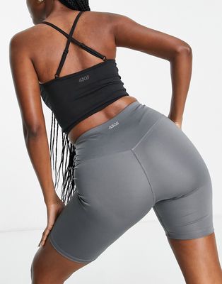 ASOS 4505 Hourglass icon booty legging short with bum sculpt detail-Gray