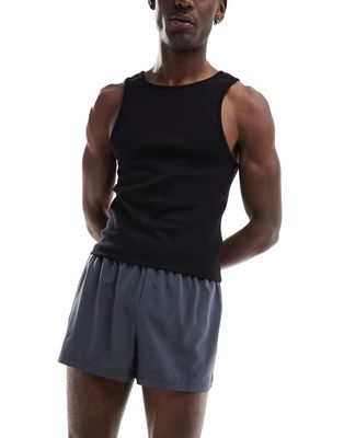 ASOS 4505 Icon 3 inch training shorts with quick dry in charcoal gray-Black