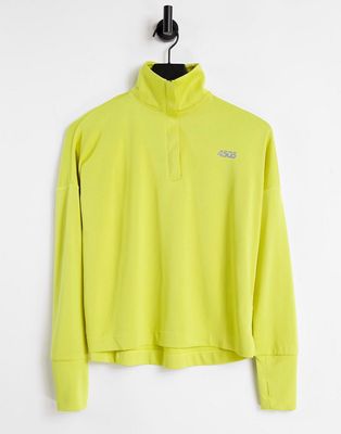 ASOS 4505 icon long sleeve top with 1/4 zip-Green