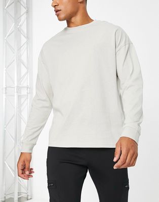 ASOS 4505 icon oversized training long sleeve T-shirt in taupe-Neutral