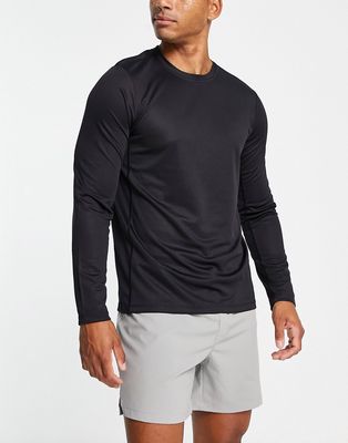 ASOS 4505 Icon Standard Long Sleeve Training T-shirt with quick dry in black