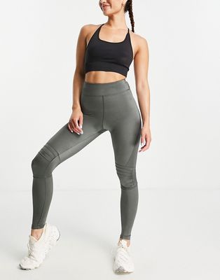 ASOS 4505 legging in sheen with motocross detail in charcoal gray