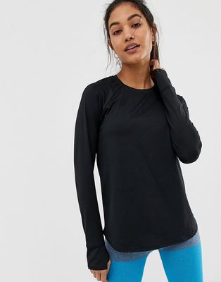 ASOS 4505 long sleeve top with mesh back-Black