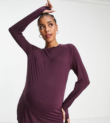 ASOS 4505 Maternity icon long sleeve top-Red