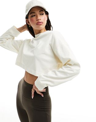 ASOS 4505 oversized cropped fit long sleeve T-shirt in vintage white