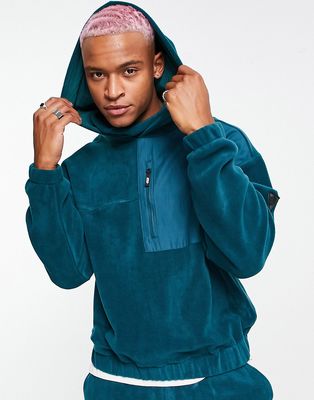 ASOS 4505 oversized fleece with patch work - part of a set-Blue