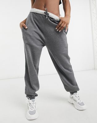 ASOS 4505 oversized sweatpants with turnover waist-Grey