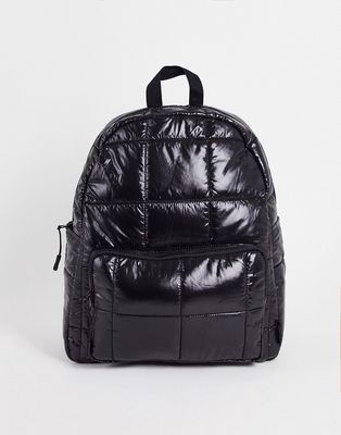 ASOS 4505 running backpack with puffer quilting detail-Black