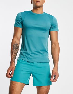 ASOS 4505 running t-shirt with quick dry in teal-Green