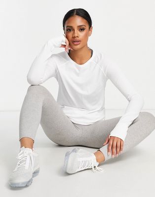 ASOS 4505 seamless long sleeve top in loose fit-White