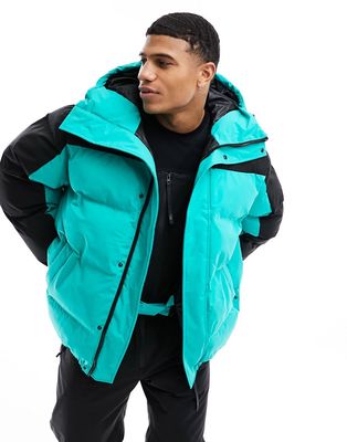 ASOS 4505 ski jacket with grid padding in color block-Multi