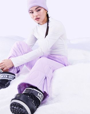 ASOS 4505 ski quilted sweatpants salopettes in pink