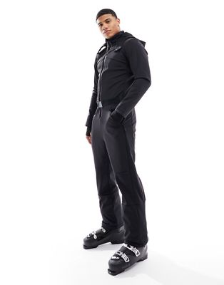 ASOS 4505 Ski water repellent straight leg ski suit with hood in black