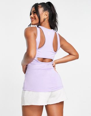 ASOS 4505 tank top with open back detail-Purple