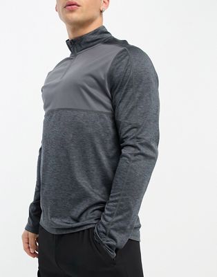 ASOS 4505 training long sleeve T-shirt with contrast panels-Gray