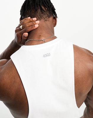 ASOS 4505 training sleeveless T-shirt with dropped armhole in white