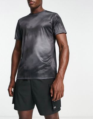 ASOS 4505 training t-shirt with quick dry in camo-Black