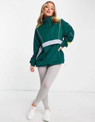 ASOS 4505 water resistant run jacket with color block detail-Green