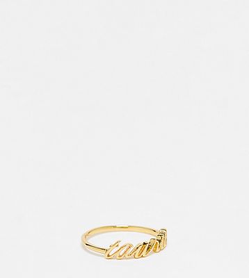 ASOS DESIGN 14k gold plated ring with zodiac taurus design