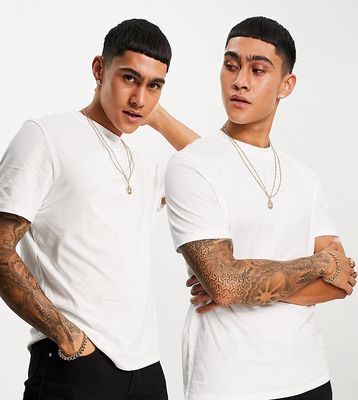ASOS DESIGN 2-pack T-shirts with crew neck in white