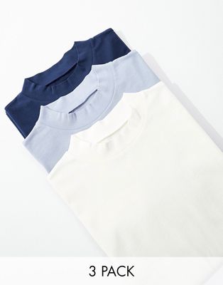 ASOS DESIGN 3 pack oversized turtle neck T-shirt in multiple colors