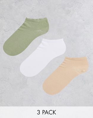 ASOS DESIGN 3 pack sneaker socks with scallop edge in multi