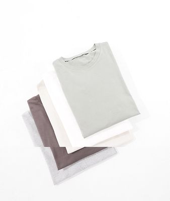 ASOS DESIGN 5 pack long sleeve t-shirts in multiple colors