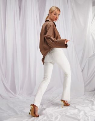 ASOS DESIGN 70s flare jeans in off white
