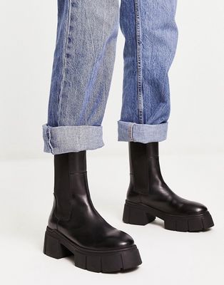 ASOS DESIGN Adelphi premium leather chelsea boots in black
