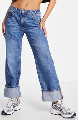 ASOS DESIGN Baggy Nonstretch Jeans in Medium Blue