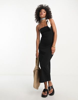 ASOS DESIGN bandeau body-conscious midi dress in black