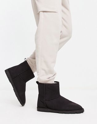 ASOS DESIGN boot slippers in black