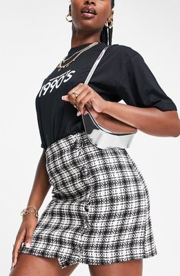 ASOS DESIGN Bouclé Mini Skirt in Black Multi
