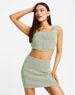 ASOS DESIGN boucle suit micro mini skirt in neon-Green